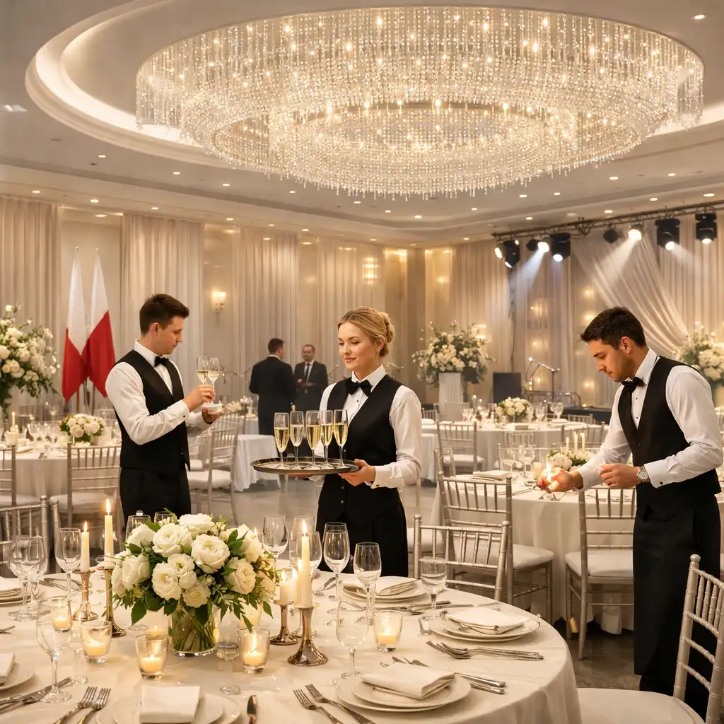 Elegancka aranżacja mobilnego eventu w klimacie kasyna przygotowana przez AHEAD PROFESSIONALS